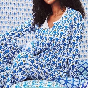 Roller Rabbit Blue and White Pajama Set